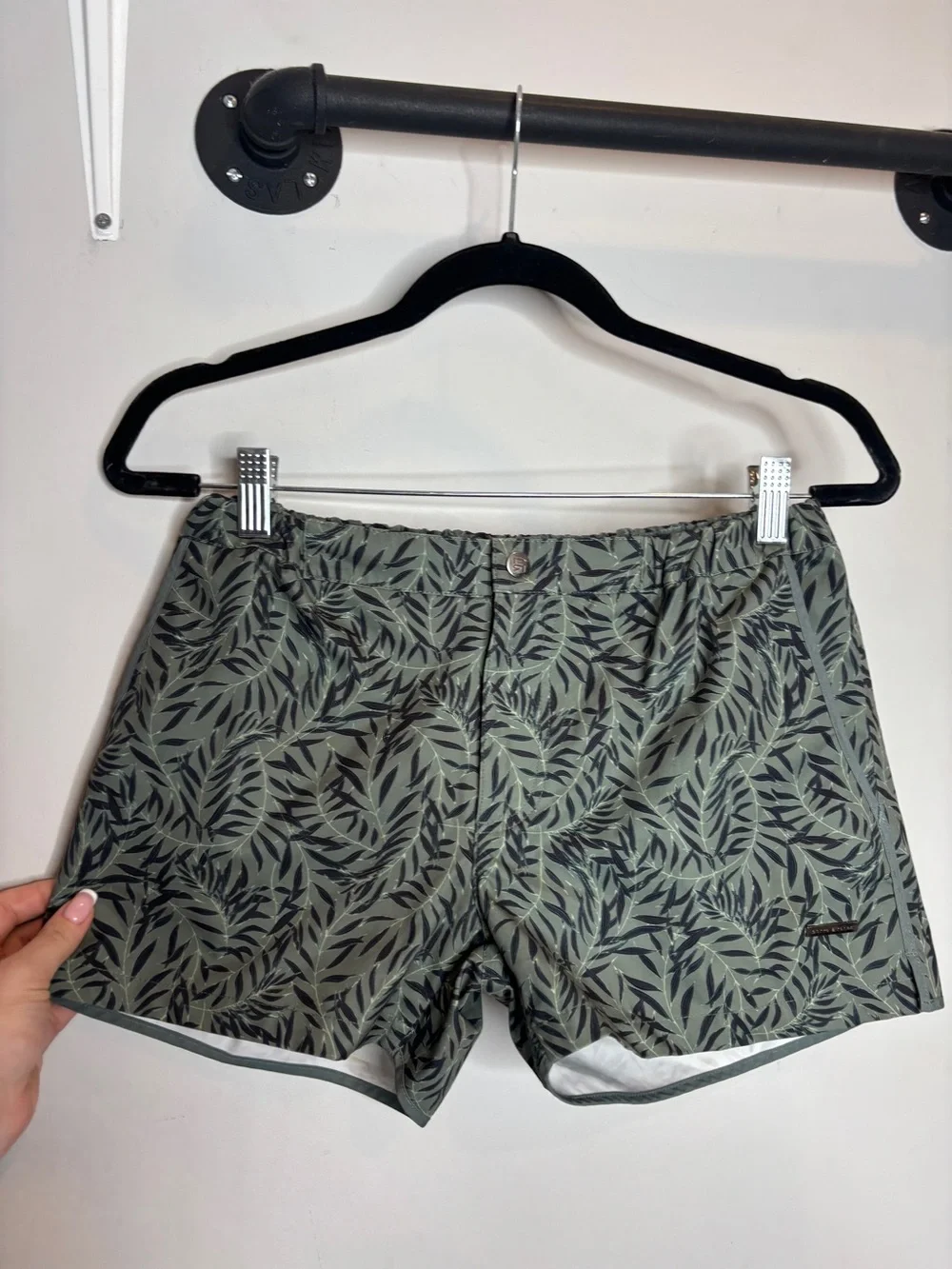 Parke & Ronen Green Julian Print Short Swim Trunks Size 30